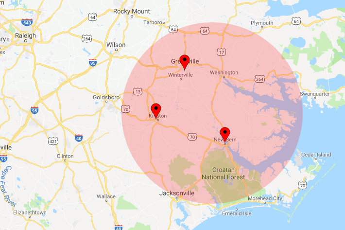 J & J Mechanical, Inc. service area